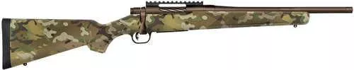 Mossberg Patriot Compact 308 Win 5+1 16.25" Patriot Brown Cerakote Threaded Bull Barrel, Patriot Brown Cerakote Steel Receiver w/Picatinny Rail, MultiCam Fixed Synthetic Stock
