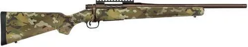 Mossberg Patriot Compact 350 Legend 4+1 18" Patriot Brown Cerakote Threaded Bull Barrel, Patriot Brown Cerakote Steel Receiver w/Picatinny Rail, MultiCam Fixed Synthetic Stock