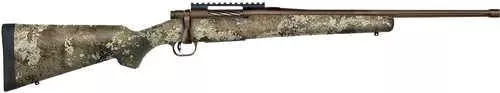 Mossberg Patriot Predator Full Size 450 Bushmaster 4+1 20" Patriot Brown Cerakote Fluted Threaded Barrel, Patriot Brown Cerakote Stainless Steel Receiver w/Picatinny Rail, TrueTimber Strata Fixed Synthetic Stock