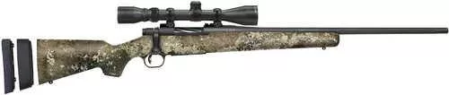 Mossberg Patriot Super Bantam w/Optic Youth 350 Legend 4+1 22" Matte Blued Fluted Threaded Barrel, Matte Blued Drilled & Tapped Receiver, Muddy Girl Wild Adj LOP Synthetic Stock, 3-9x40mm Duplex Scope