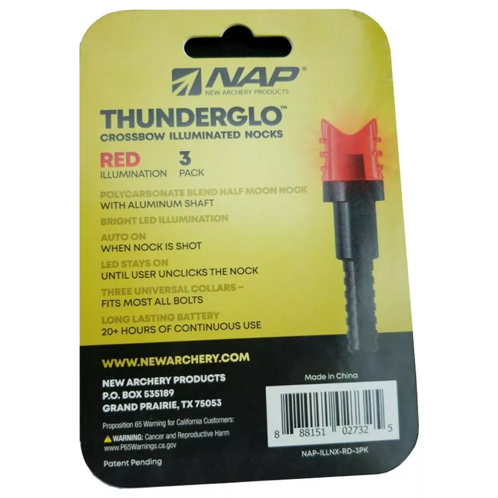 NAP Illuminated Half Moon nock Xbow – Red – 3-pack
