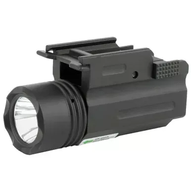 NcSTAR Flashlight & Green Laser with Quick Release Mount | Fits Picatinny/Weaver Rail | 200 Lumens | Green Laser | Black | Light and Laser Modules are Interchangeable | AQPTFLG