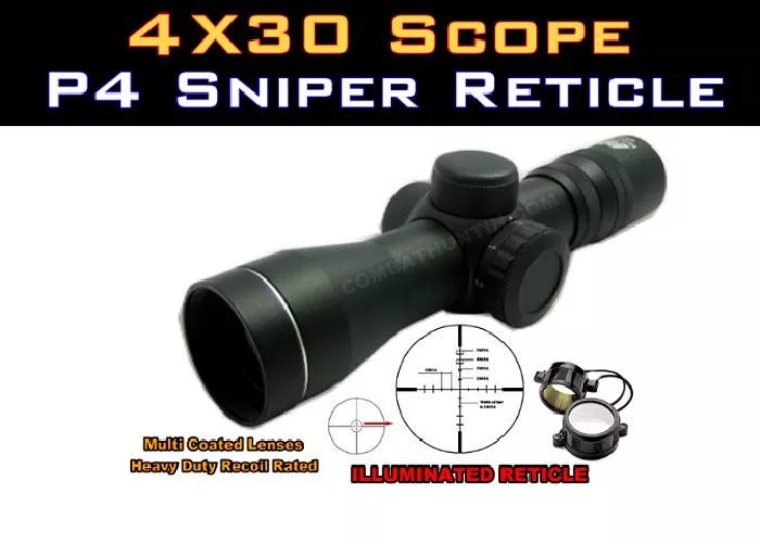 NcSTAR Illuminated Compact Rifle Scope 4x30E Ill Green