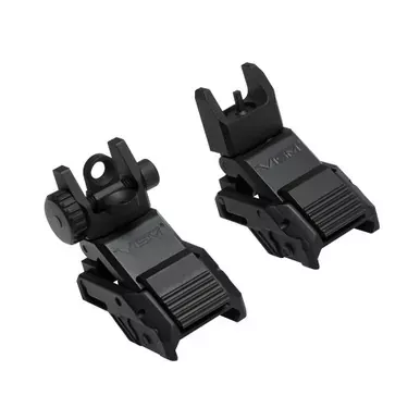 NcSTAR Pro Series Flip-Up Sights | Front and Rear | Fits Picatinny | Matte Finish | Black | VMARFLC