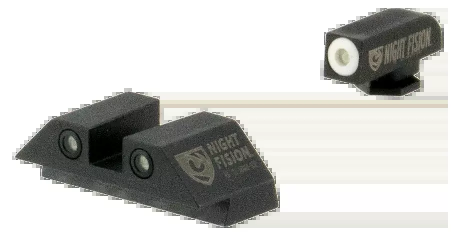 Night Fision Tritium Night Sights for Glock 17/17L/19/22 - Green Tritium White Outline