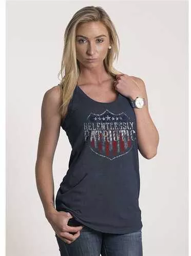 Nine Line Apparel Womens Relentlessly Patriotic Tank Nvy 2xl
