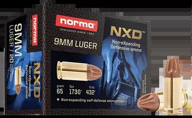 Norma NXD 9mm Luger Ammunition 65 Grain 20 Rounds