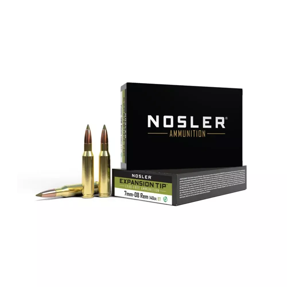 Nosler E-Tip Rifle Ammunition 7mm-08 Rem 140 Grain ET 2850 fps 20/ct