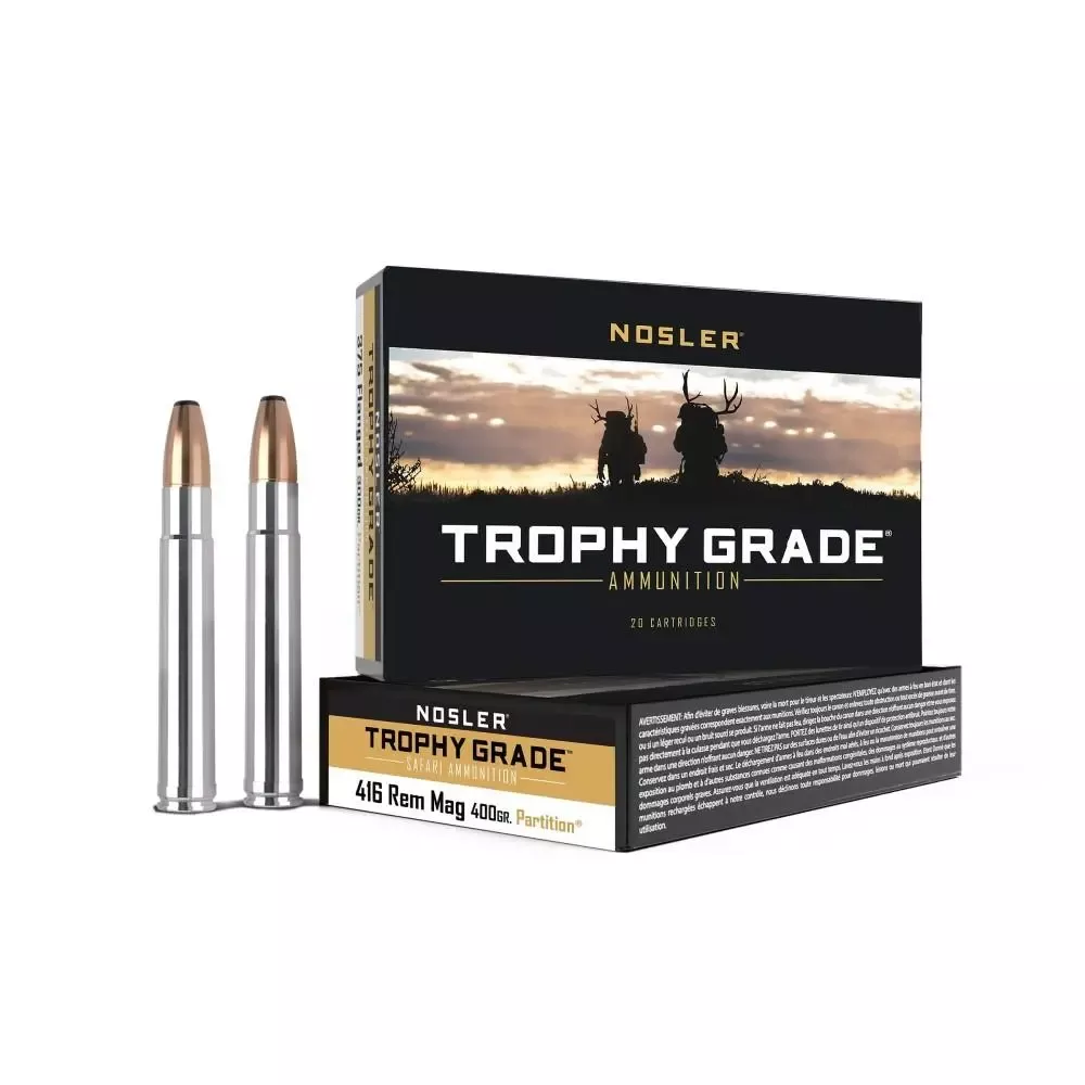 Nosler Safari Rifle Ammunition .416 Rem MAG 400 Grain PT 2400 fps 20/ct