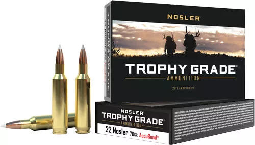 NOSLER TROPHY GRADE 22 NOSLER – 70GR ACCUBOND TIP 20RD 10BX/CS