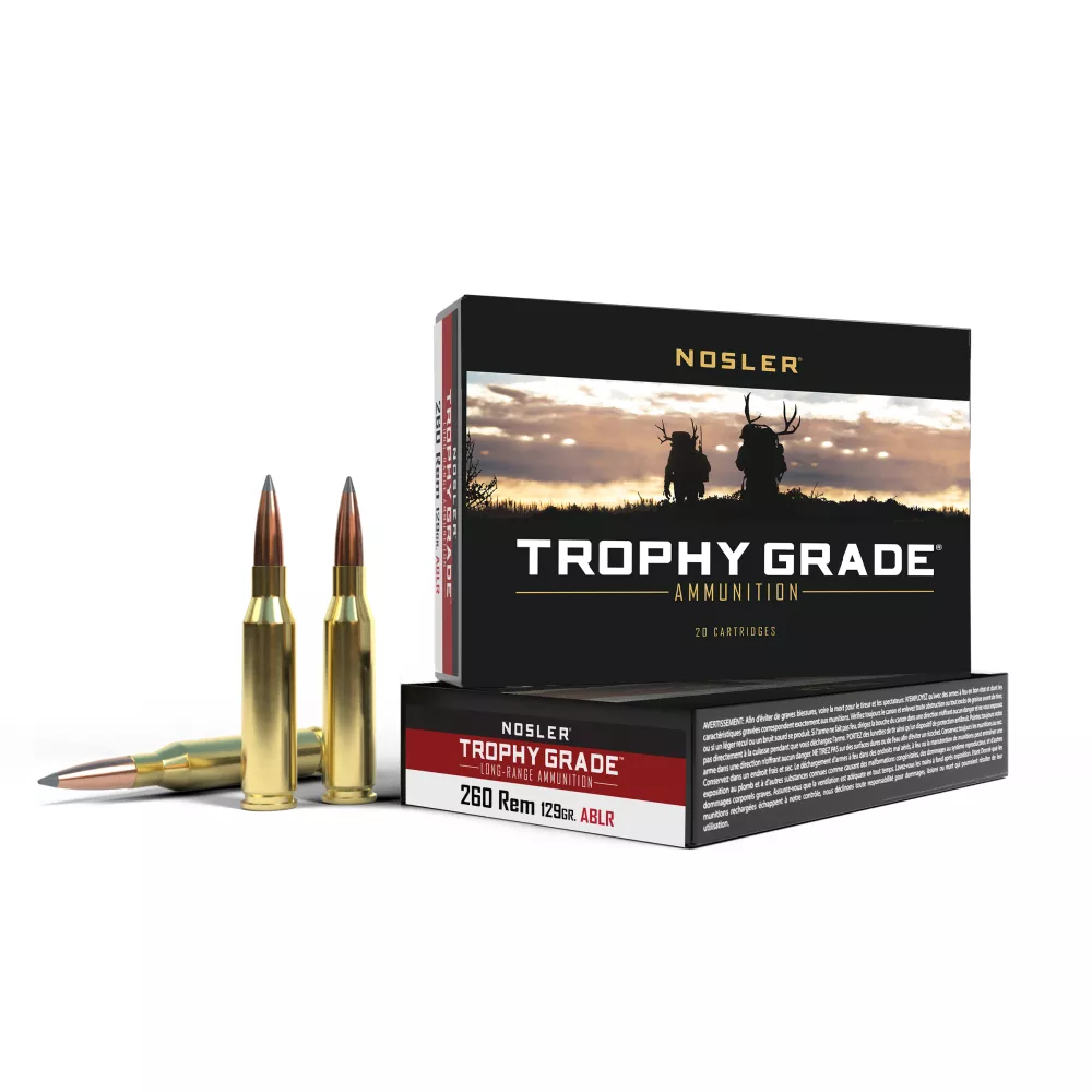 Nosler Trophy Grade Long Range Rifle Ammunition .260 Rem 269 Grain PT 2800 fps 20/ct