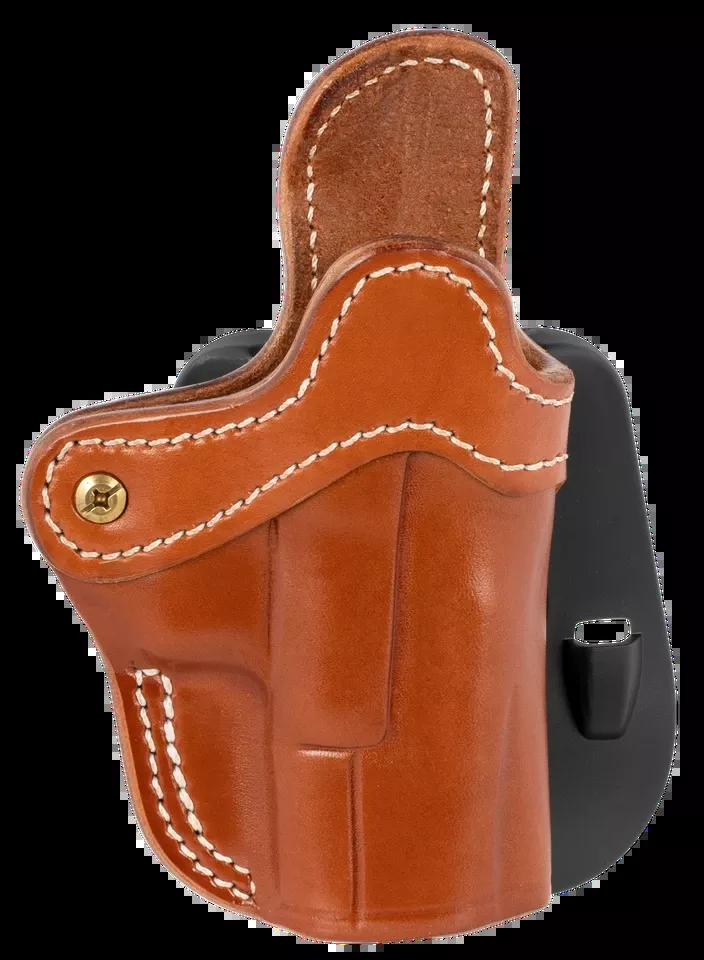 Optic Ready Leather Paddle Holster for Glock 17/S&W M&P Shield/Springfield XD - Right Handed