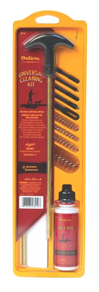 Outers Universal Rifle Pistol Shotgun Cleaning Kit with Brush