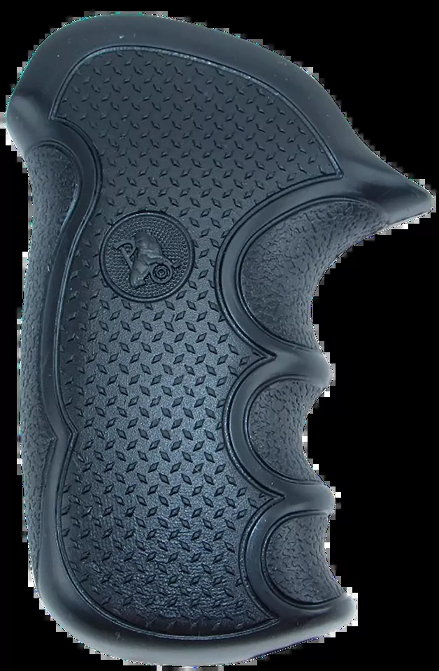 Pachmayr Diamond Pro Grip for Taurus Compact Public Defender - Black Rubber with Finger Grooves