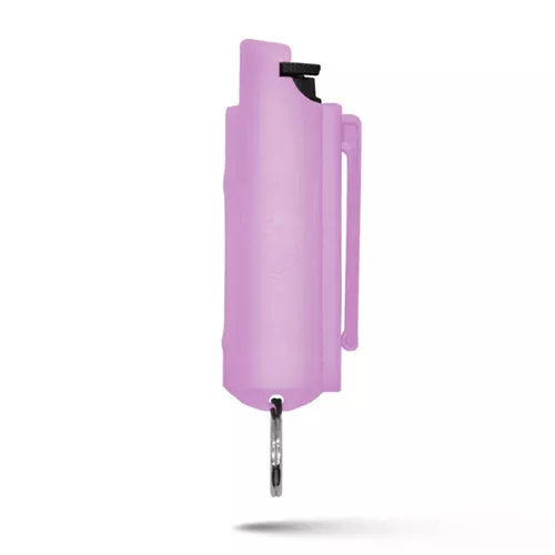 PEPPER SPRAY KEYCHAIN WITH BELT CLIP – LILAC, QUICK ACTION