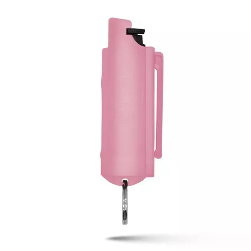 PEPPER SPRAY KEYCHAIN WITH BELT CLIP – PINK, QUICK ACTION