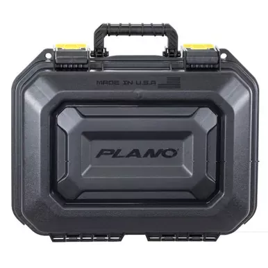 Plano All Weather 2 | 2 Pistol Case | 14″x10″x5″ | Pluck to Fit Foam | Black and Yellow | PLA118LG