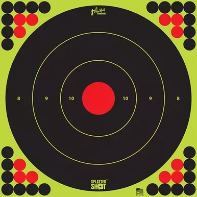 Pro-Shot Products Splatter Shot | 17.5″ Bullseye | Adhesive Target | 5 Pack | Black/Green | LONG RANGE-17.25-5PK