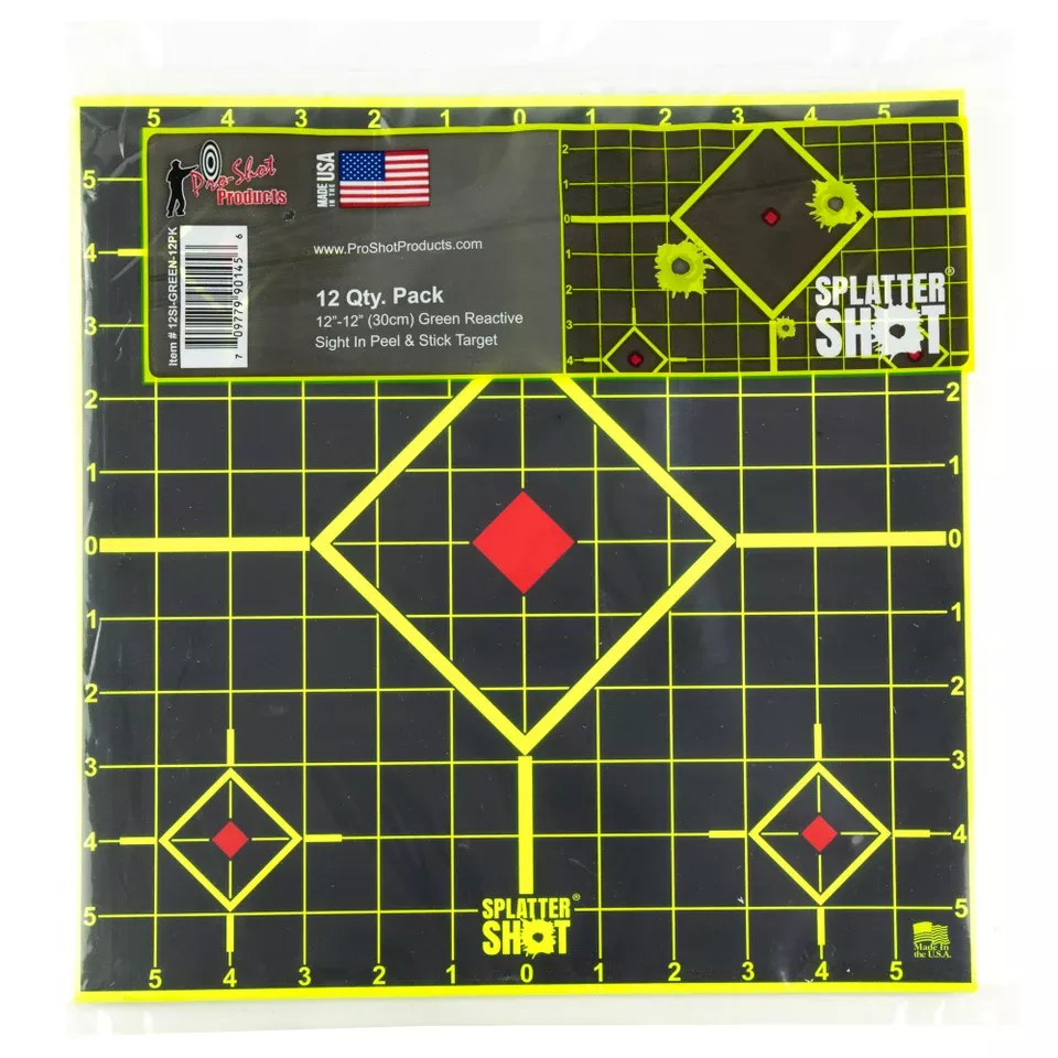 PROSHOT 12" Green Sight-In Targets 12-Pack