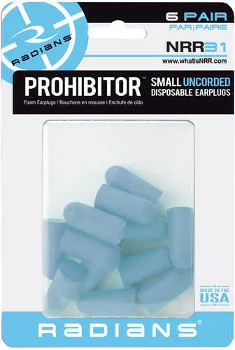 Radians Prohibitor Small Foam Earplugs 6 pr.