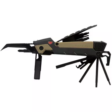 Real Avid Gun Tool Pro AR15 | Multi-Tool | Optimized for the AR15 | Flat Dark Earth/ Black Finish | Plain Edge Blade | Stainless Steel Construction | Includes FDE Nylon Sheath | AVGTPROAR