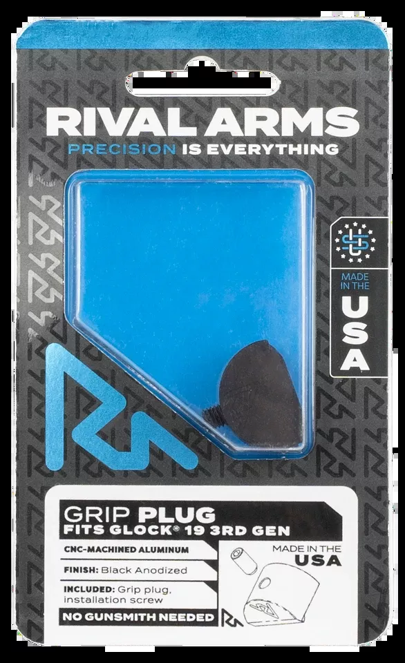 Rival Arms Glock 19 Gen3 Grip Plug - Black Anodized Aluminum