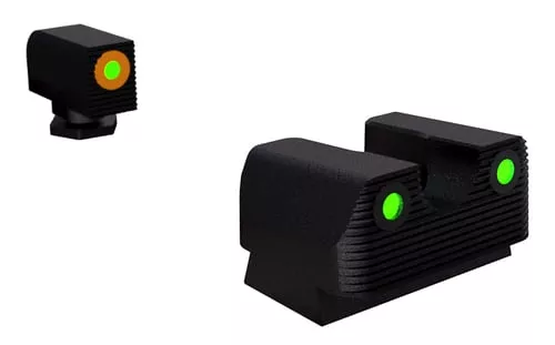 RIVAL ARMS RA2A231G Tritium Night Sights Fits Glock 42/43 Green Tritium w/Orange Outline Front Green Rear