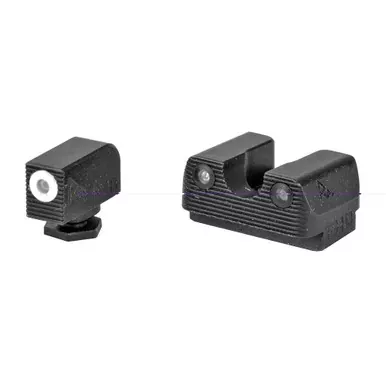 Rival Arms Tritium 3 Dot Front/Rear Green Night Sight For Glock MOS 17/19 | Orange Front Sight Ring | Black Nitride Quench-Polish-Quench (QPQ) Finish | RA-RA3A231G