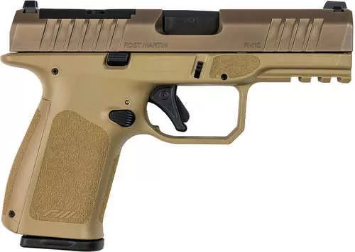 Rost Martin RM1C Compact Frame 9mm Luger 10+1 4" Black Match Grade Barrel, Movaja Steel Optic Ready/Serrated Slide, Flat Dark Earth Polymer Frame w/Picatinny Rail, Textured Grip, Ambidextrous