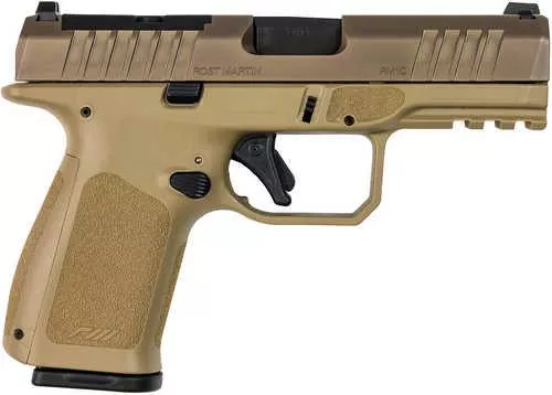 Rost Martin RM1C Compact Frame 9mm Luger 17+1 4" Black Match Grade Barrel, Movaja Steel Optic Ready/Serrated Slide, Flat Dark Earth Polymer Frame w/Picatinny Rail, Textured Grip, Ambidextrous