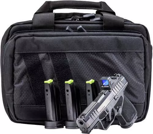 Rost Martin RM1S Bundle *CA Compliant Sub-Compact 9mm Luger 10+1 3.60" Black Match Grade Barrel, Black Nitron Steel Optic Serrated w/Optic Slide, Black Polymer Frame w/Picatinny Rail, Textured Grip, Viridian RFX-11 Green Dot, RMR Footprin