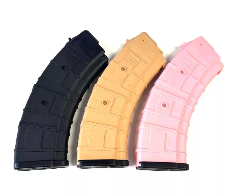 Russian AK47 30RD 7.62x39mm magazine PUFGUN – Set of 3 – Black, Sand, Pink