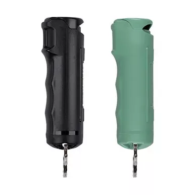 Sabre Pepper Gel | Flip Top | 2 Pack | .54oz | UV Marking Dye | Black and Sage Green | Includes Snap Clip | F15-BKSGG-04