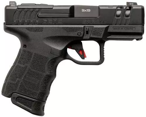 Sarsilmaz SAR9 Gen3 Sub-Compact 9mm Luger 10+1 3.30" Black Barrel, Black Steel Optic Cut/Serrated Slide, Black Polymer Frame w/Picatinny Rail, Textured Grip, RMSc Footprint
