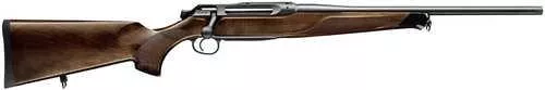 Sauer 505 Lux Full Size 6.5 PRC 3+1 24" Matte Blued Threaded Barrel, Matte Blued Saddle Mount Steel Receiver, Grade 5 Wood Fixed Stock