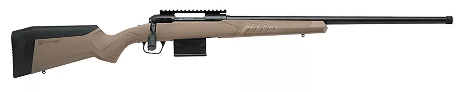 Savage Arms 57137 110 Tactical Desert 6mm Creedmoor 10+1 26″, Matte Black Metal, Flat Dark Earth Fixed AccuStock with AccuFit