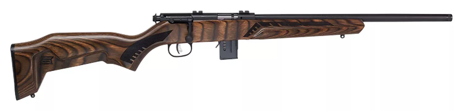 Savage Arms 91937 93 Minimalist Full Size 22 WMR 10+1 18″ Matte Black Threaded Barrel, Matte Black Drilled & Tapped Carbon Steel Receiver, Natural Brown Boyd’s Minimalist Laminate Stock, Right Hand