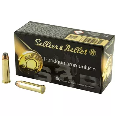 Sellier & Bellot .357 Magnum Ammo 158 Grain Semi-Jacketed Soft Point Box of 50