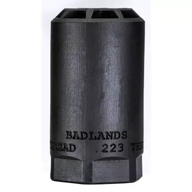 Sharps Bros. Badlands | Blast Deflector | .223 Through .354 Caliber | Nitride Finish | Black | Fits 5/8X24″ Thread Patterns | SHRPBAD02