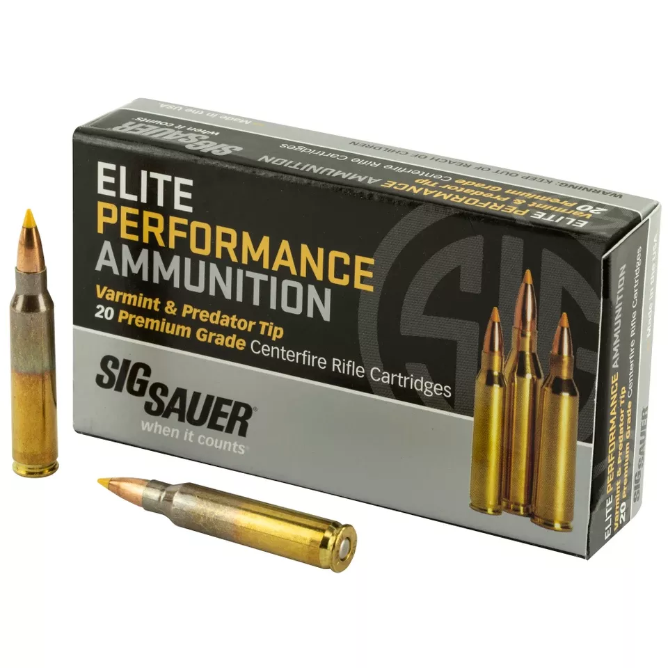 SIG AMMO 223REM 40GR V&P - 20 Rounds per Box, 200 Rounds Total