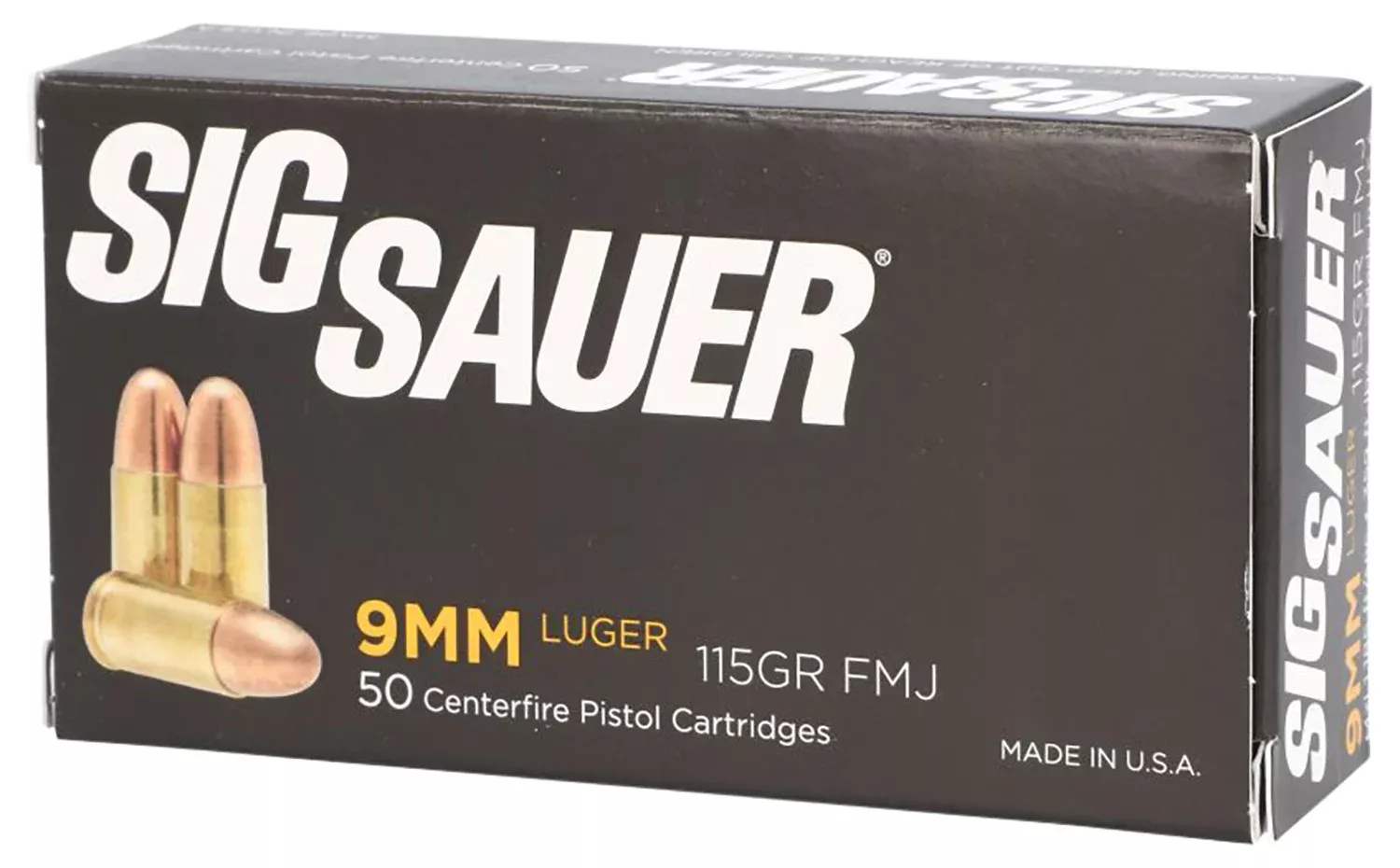 Sig Sauer E9MMB150 Elite Ball9mmLuger 115gr Full Metal Jacket 50 Per Box/20 Case