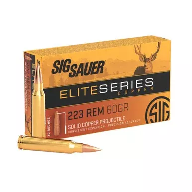 Sig Sauer Elite Hunting Rifle Ammunition .223 Remington 60 Grain Hollow Tip Box of 20