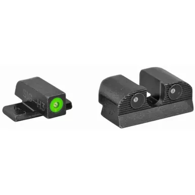Sig Sauer XRay Day and Night Sight Set | Night Sights | Round Notch | Green w/ White Outline For Sig P Series | Black | SOX10002