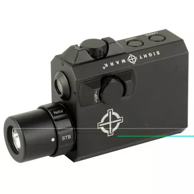 Sightmark LoPro Compact Flashlight | Integral Green Laser | Picatinny Attachment | Matte Finish | Black | Includes Pressure Pad | SM25012