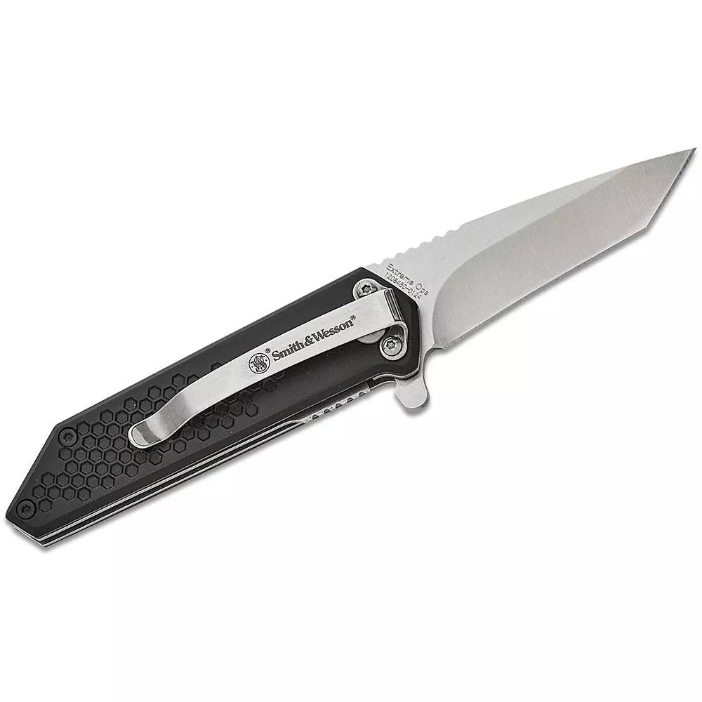 Smith & Wesson Extreme Ops Spring Assist Folding Knife 2-1/2″ Tanto Blade Black