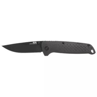 SOG Knives & Tools Adventurer | Folding Knife | 3 Drop Point Straight Edge | Glass Reinforced Nylon Handle | Cryo 5CR15MOV Steel | Titanium Nitride Finish | Black | SOG-13-11-01-43