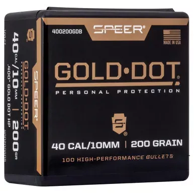 Speer Ammunition Gold Dot | .355 Diameter | 9MM | 147 Grain | Hollow Point | 100 Count | 4002