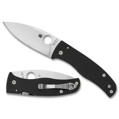 Spyderco Bodacious | Folding Knife | SpyderEdge Serrated Blade | Black G-10 Handle | Satin Finish | Silver | 3.66″ Blade Length | CPM-S30V Steel | C263GS