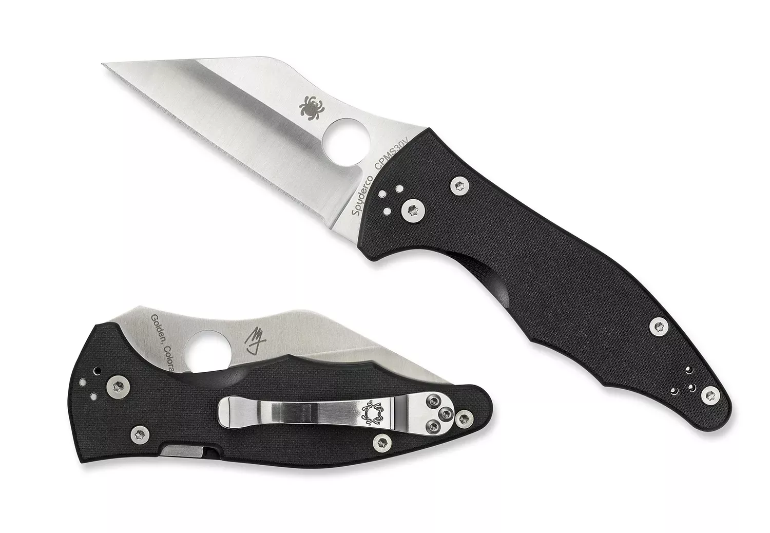 Spyderco C85GP2 Yojimbo 2 3.20″ Folding Wharncliffe Plain Satin CPM S30V SS Blade/ Black Textured G10 Handle Includes Pocket Clip