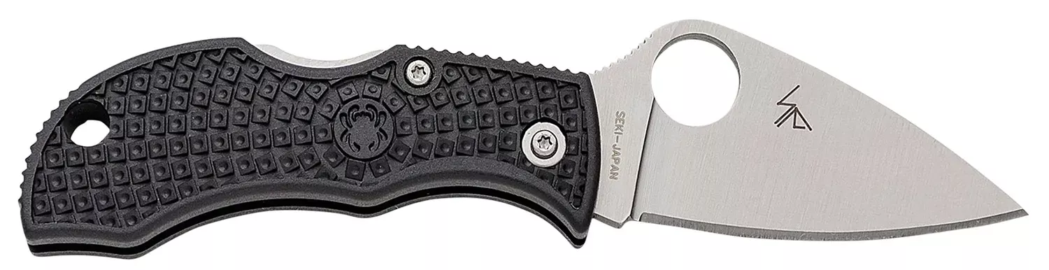 Spyderco MBKLFP Manbug 1.90″ Stonewashed VG-10 SS Blade/ Black Textured FRN Handle